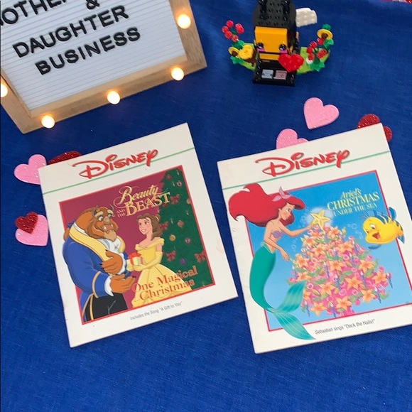 VTG Disney Little Mermaid Beauty & the Beast books